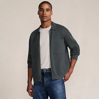 Men's Fine Gauge Cotton Zipped Cardigan